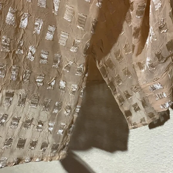 Essentials Top Blouse 2X Golden Yellow Light Weight See Through Long sleeve Poly - Picture 8 of 14